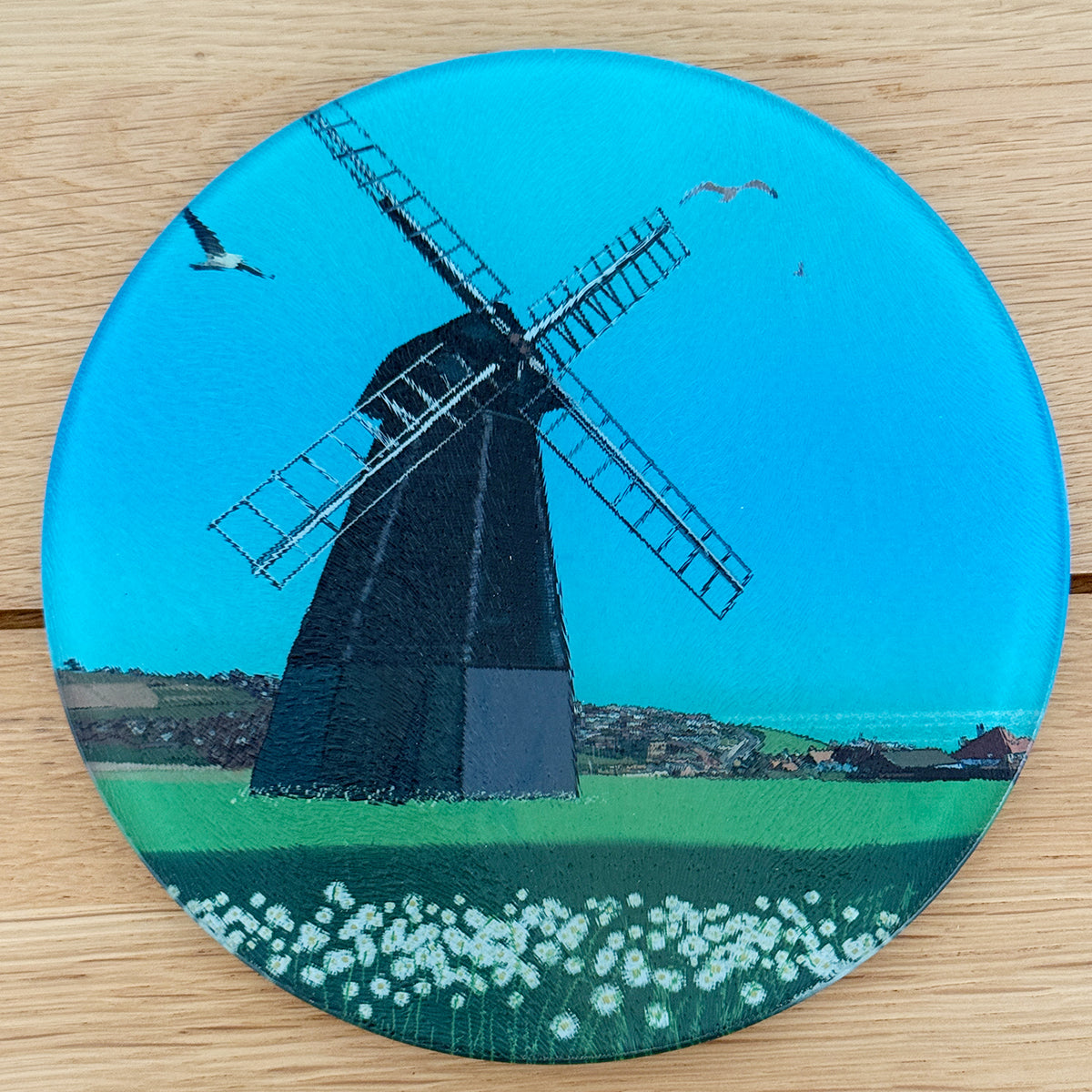 The Windmill, Rottingdean Glass Chopping board