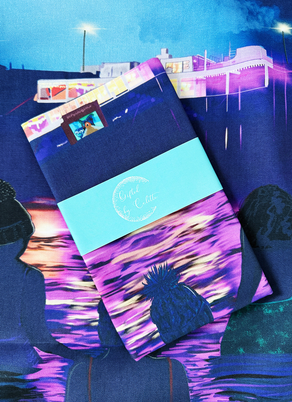 100% Cotton Tea Towel - Moonlight Swim, Saltdean