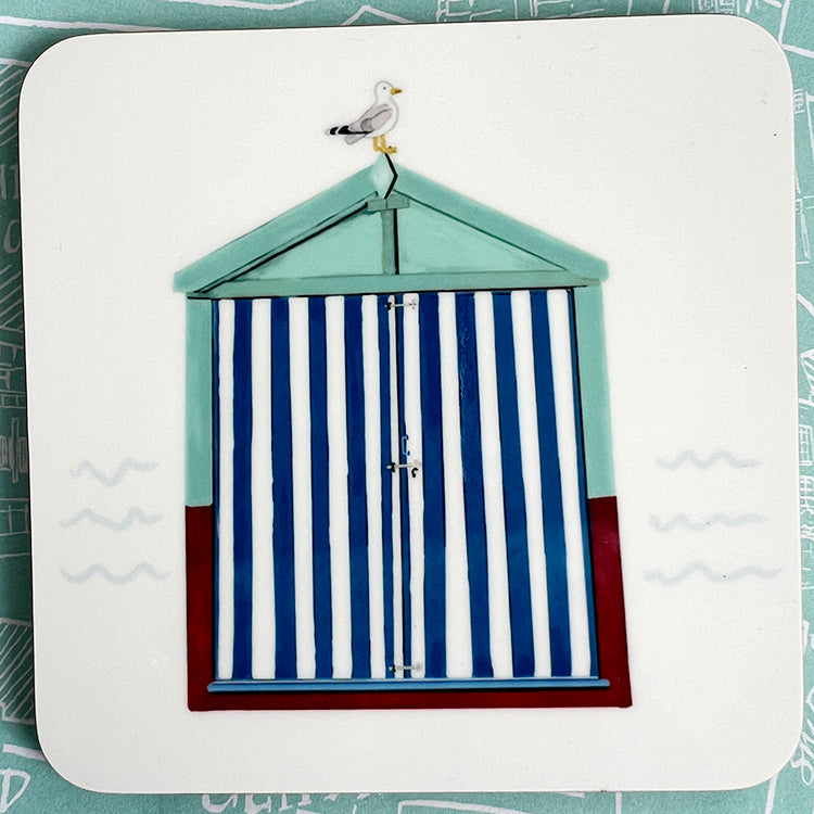 seagulls inspired Brighton and hove beach hut coaster