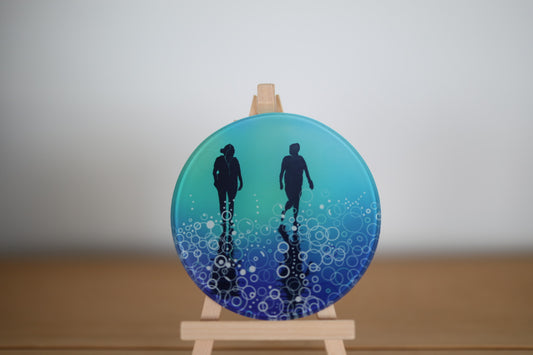 "Walking into the Moment" – Glass Coaster