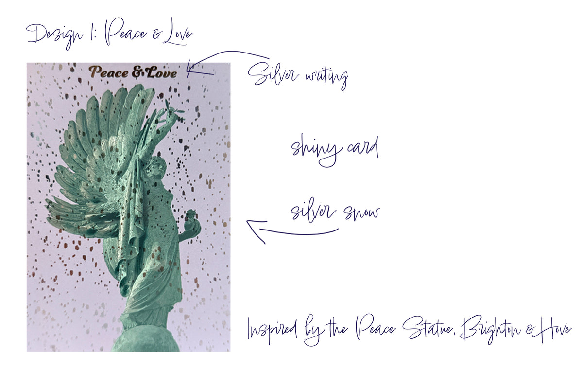 Peace & Love Christmas Card – Brighton Peace Statue