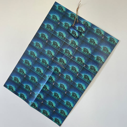 Christmas Gift Wrap - 'Seagulls in a pier tree'