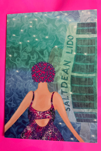 A Lido Swim Greeting Card