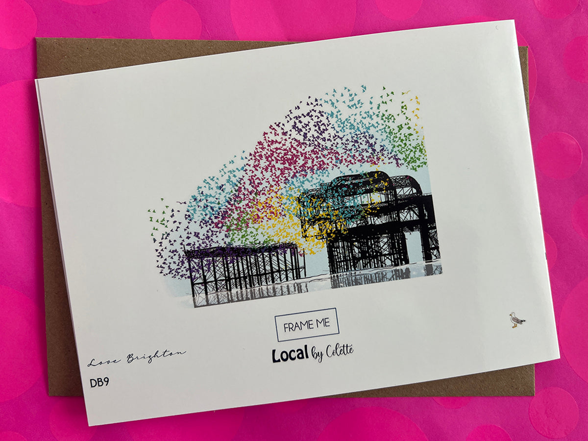 Rainbow Starlings, West Pier Brighton  Greeting Card