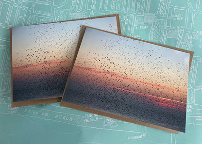 A Starling Sunset Greeting Card