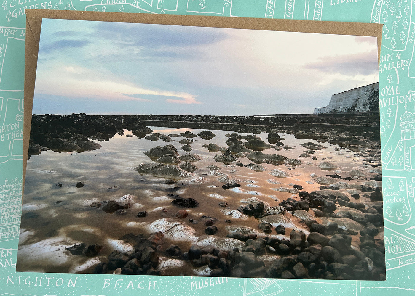 Low tide at Saltdean Beach Greeting Card