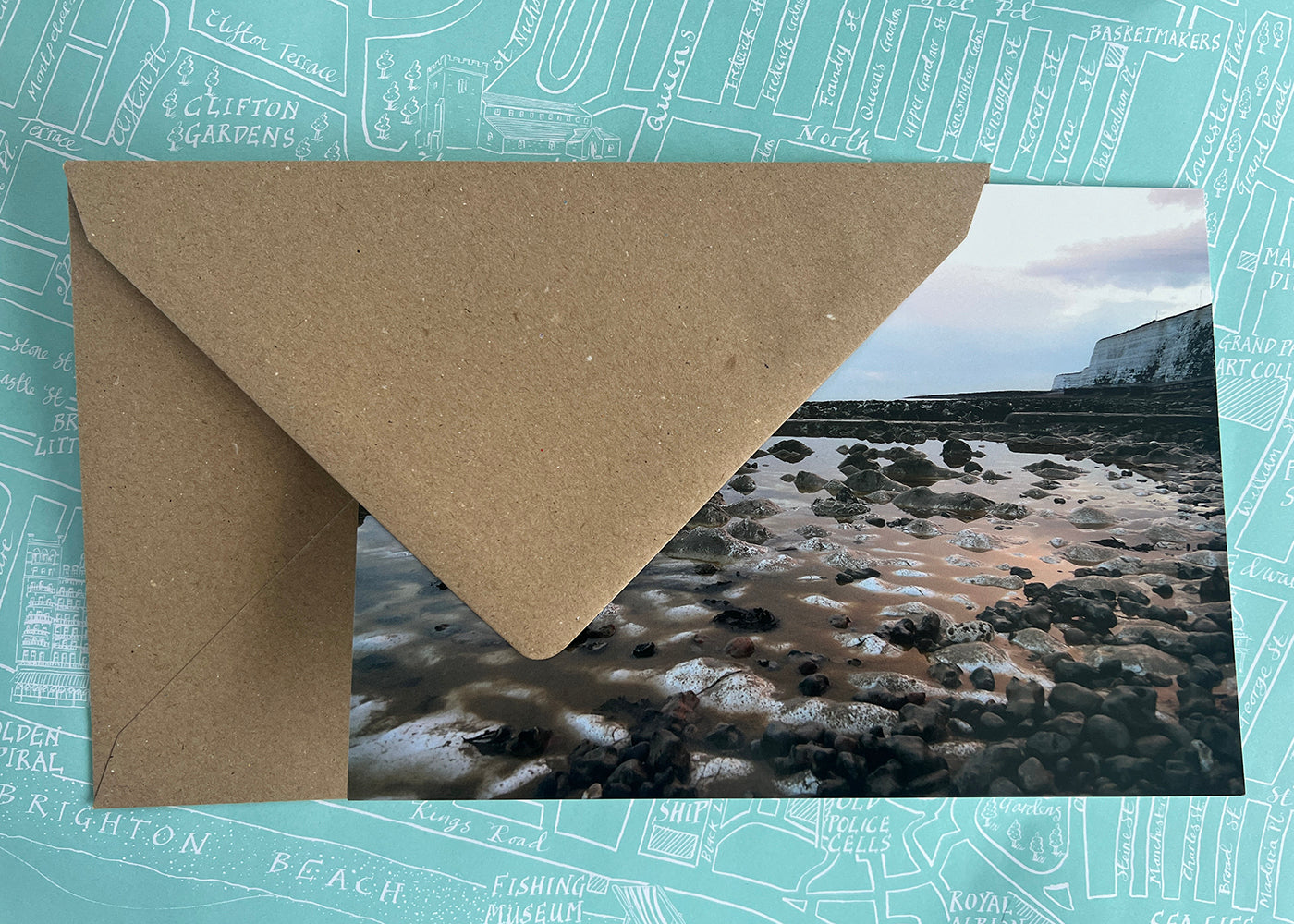 Low tide at Saltdean Beach Greeting Card