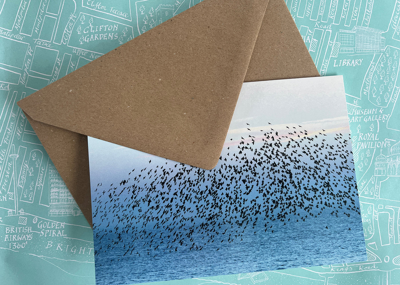 Pastels & Starlings Greeting Card