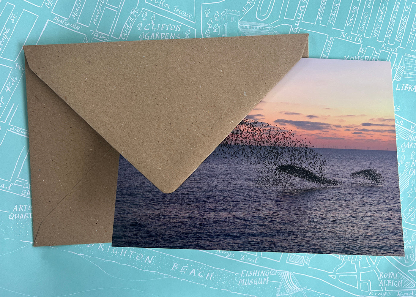 Starlings & 'Dolphin' shapes! Greeting Card