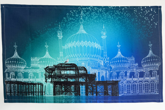 100% Cotton Tea Towel - Brighton Blue