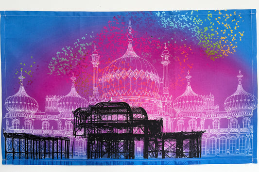 100% Cotton Tea Towel - Brighton Pink