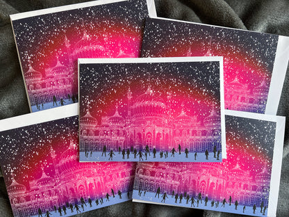 Pack of 5 Christmas Cards 'Brighton On Ice'