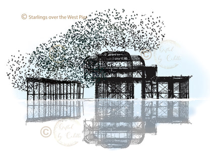 'Starlings over the West Pier' Coaster