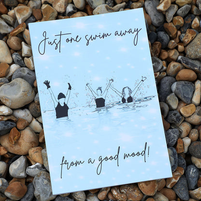 Cold water swimming sea swimmers design on a notebook inspiring