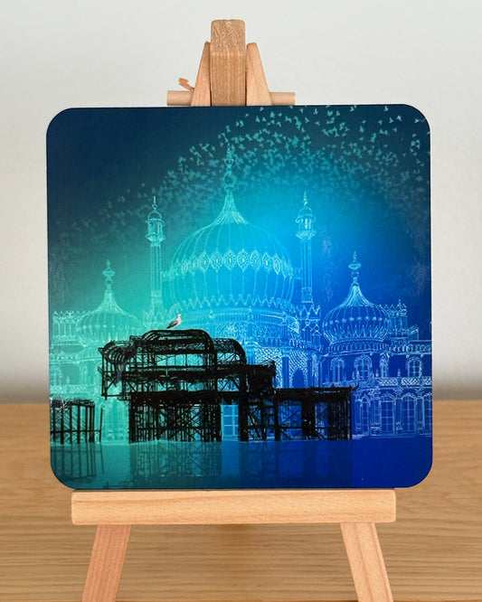 Brighton Blue Cork Backed Coaster