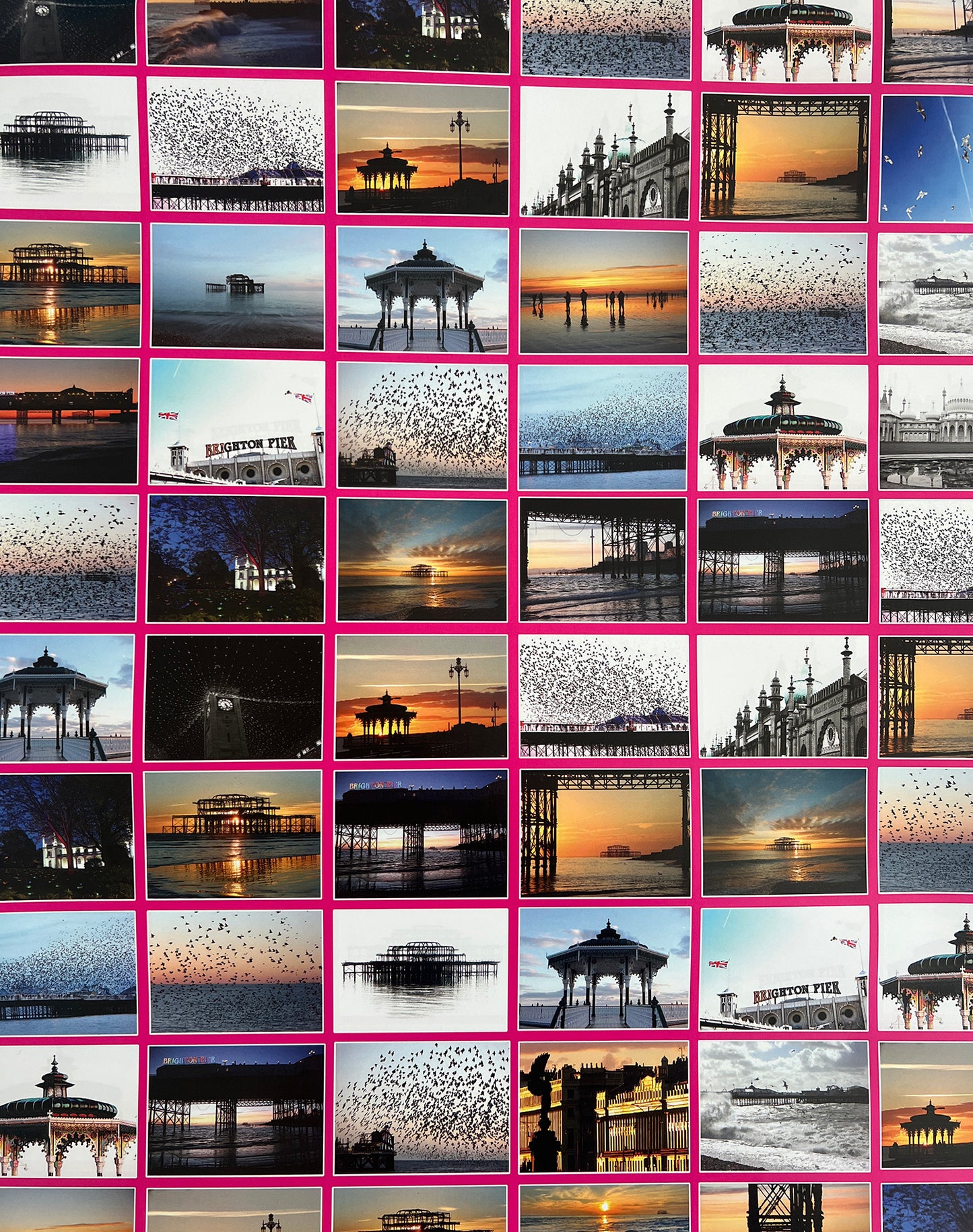 Shocking Pink Brighton Photographic Gift Wrap